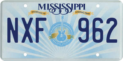 MS license plate NXF962