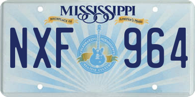 MS license plate NXF964