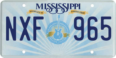 MS license plate NXF965