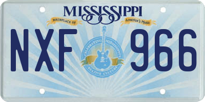 MS license plate NXF966