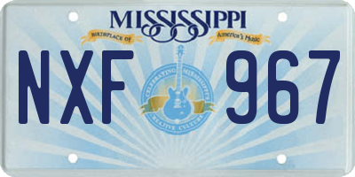 MS license plate NXF967