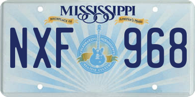 MS license plate NXF968