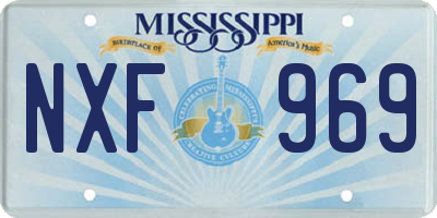 MS license plate NXF969