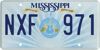 MS license plate NXF971