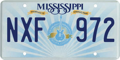 MS license plate NXF972