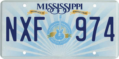 MS license plate NXF974