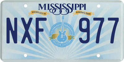 MS license plate NXF977