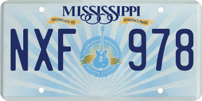 MS license plate NXF978