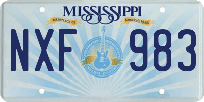 MS license plate NXF983