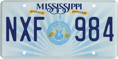 MS license plate NXF984