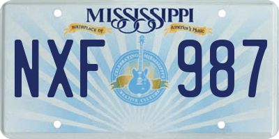 MS license plate NXF987