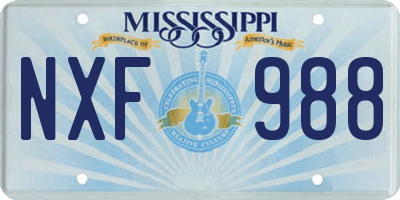 MS license plate NXF988