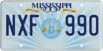 MS license plate NXF990