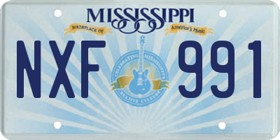 MS license plate NXF991