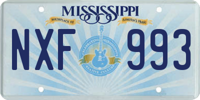 MS license plate NXF993