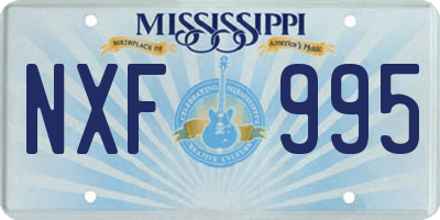 MS license plate NXF995
