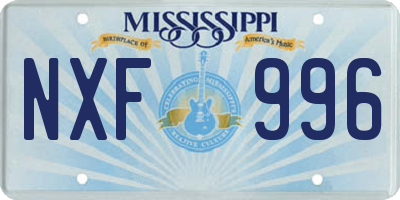 MS license plate NXF996