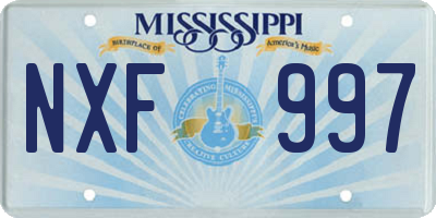MS license plate NXF997