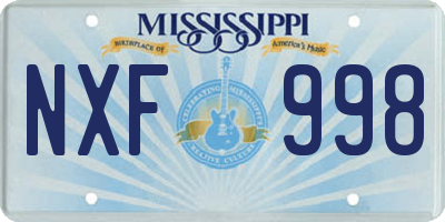 MS license plate NXF998