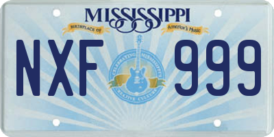 MS license plate NXF999