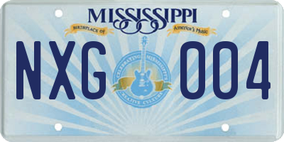 MS license plate NXG004