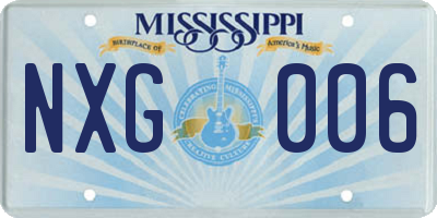 MS license plate NXG006