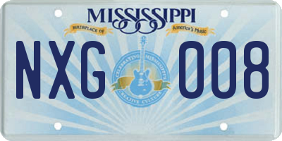 MS license plate NXG008
