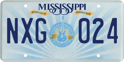 MS license plate NXG024