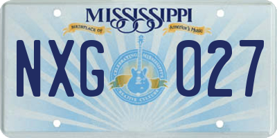 MS license plate NXG027