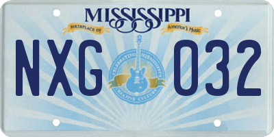 MS license plate NXG032