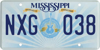 MS license plate NXG038