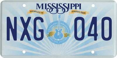 MS license plate NXG040