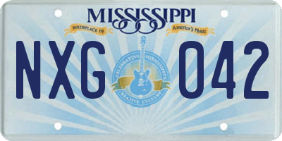 MS license plate NXG042
