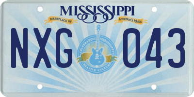 MS license plate NXG043