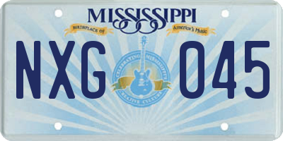 MS license plate NXG045