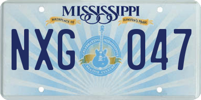 MS license plate NXG047