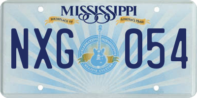 MS license plate NXG054