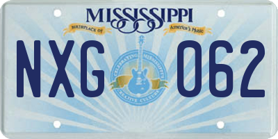 MS license plate NXG062