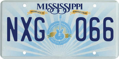 MS license plate NXG066