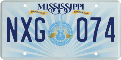 MS license plate NXG074