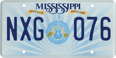 MS license plate NXG076