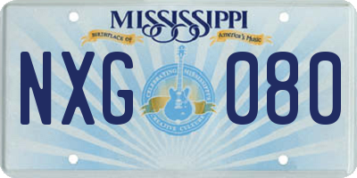MS license plate NXG080