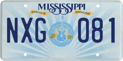 MS license plate NXG081