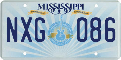 MS license plate NXG086