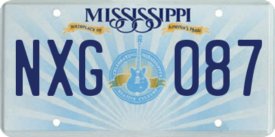 MS license plate NXG087
