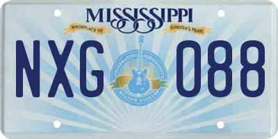 MS license plate NXG088