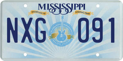 MS license plate NXG091