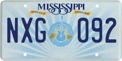MS license plate NXG092
