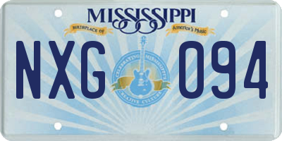 MS license plate NXG094