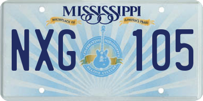 MS license plate NXG105